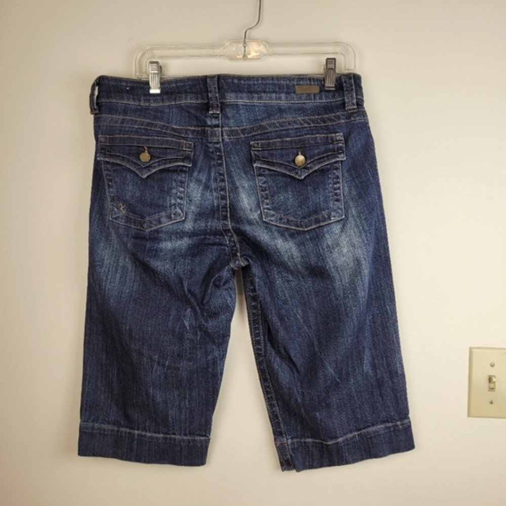 Kut From The Kloth Dark Blue Denim Bermuda Shorts Back Flap Pockets preppy 10 - Picture 3 of 10
